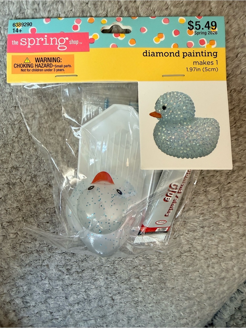 The Spring Shop Light Blue Speckled Duck Diamond Painting Kit